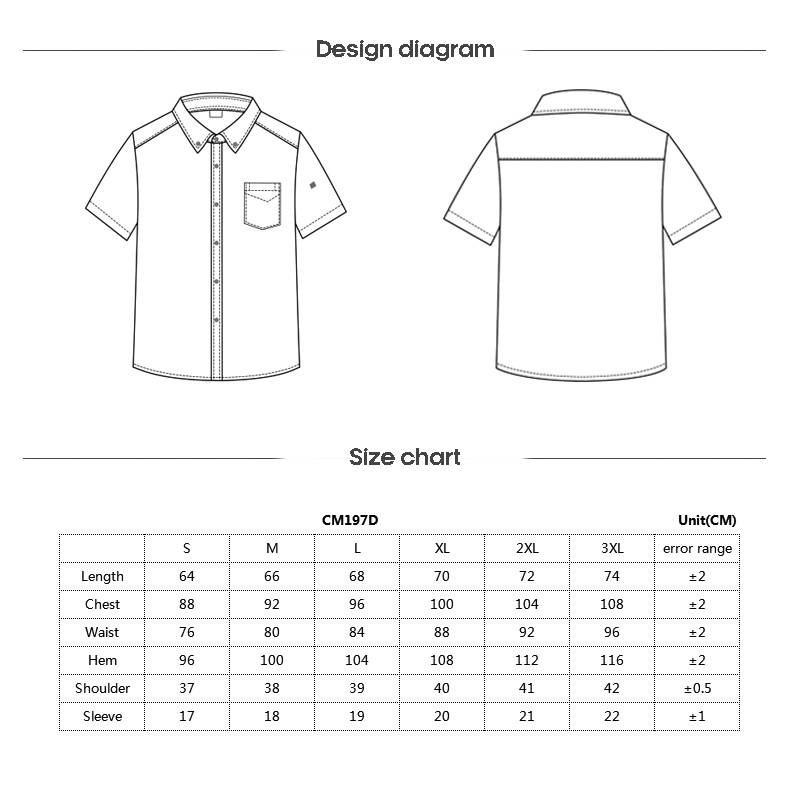 Polyester Cotton Classic Short Sleeve Slim Fit waiter uniform Shirt