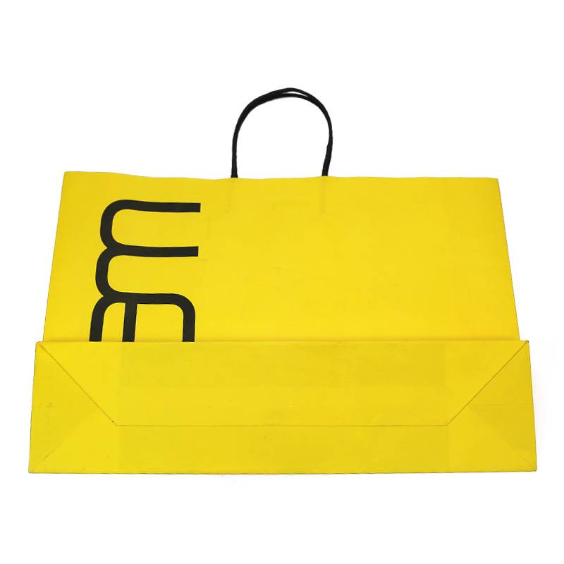 Giimprinta nga Foldable Paper Bags Uban sa Imong Kaugalingong Logo, White Kraft Paper Carrier Packing Bag (4)