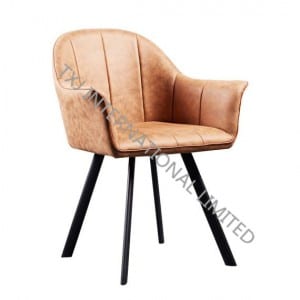 Hot New Products Exotic Coffee Table -<br />
 TC-1838 Fabric Dining Arm Chair With Black Powder Coating Legs - TXJ