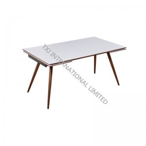 Manufacturer for Glass Center Table -<br />
 MADRID-DT MDF Dining Table With Walnut Paper Veneer - TXJ