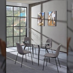 Good quality Gold Dining Chair -<br />
 BD-1752 Tempered Glass Dining Table - TXJ