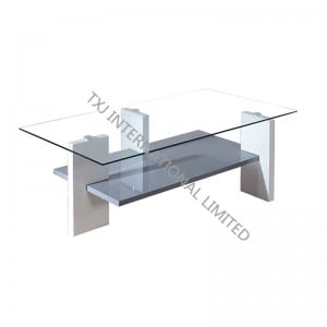 Top Quality Indoor Barstool -<br />
 BT-1424 Tempered Glass Coffee Table With MDF Leg - TXJ