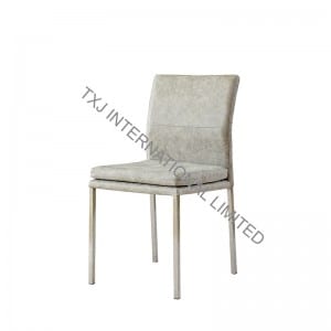 Factory directly supply Coffee Sofa Table -<br />
 CARSEN-2 PU Dining Chair With Brushed Stainless Steel Frame - TXJ