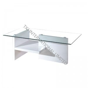 High definition Office Coffee Table -<br />
 BT-1423 Tempered Glass Coffee Table With MDF Leg - TXJ