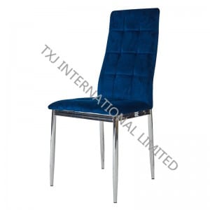 BC-1552 Velvet Dining Chair With Chromed Legs 