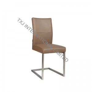 Manufacturer of Wood Coffee Table -<br />
 TORONTO Split Leather Dining Chair With Brushed Stainless Steel Frame - TXJ