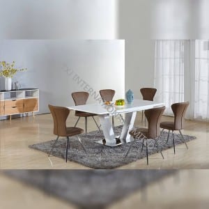 OEM/ODM Supplier Upholstered Dining Chair -<br />
 TD-1652 MDF Extension Table With 6 Chairs Set - TXJ