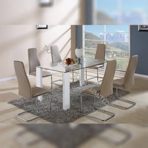 One of Hottest for Pu Bench -<br />
 BD-1415 Tempered Glass Dining Table - TXJ