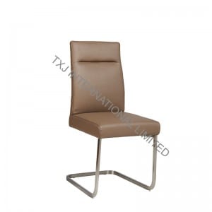 China Factory for Home Barstool -<br />
 SEATTLE-SWING PU Dining Chair with Brushed Stainless Steel Legs - TXJ