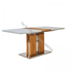 Manufacturing Companies for Wooden Furniture Lcd Tv Stand -<br />
 TD-1855 MDF Extension Table with white glass - TXJ