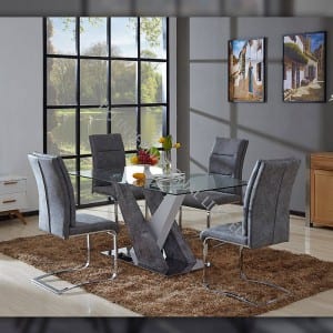 TD-1772 Tempered glass hot selling dining table