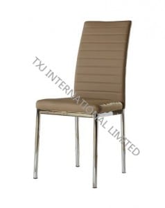 Low MOQ for Velvet Arm Diningchair -<br />
 BC-1528 PU Dining Chair With Chromed Frame - TXJ