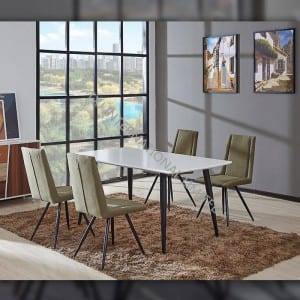 OEM/ODM China Wood Folding Table -<br />
 TD-1700 MDF Dining Table, high glossy white,metal frame - TXJ