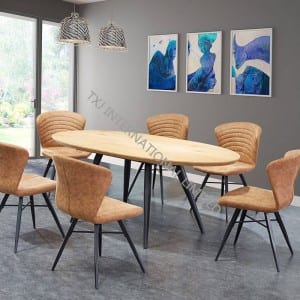 TD-1852 MDF Extension Table, oval shape with oak paper