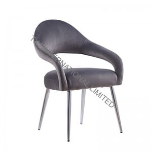 Factory Price For Chromed Bench -<br />
 LONA Fabric Dining Chair Armchair With Chromed Legs - TXJ