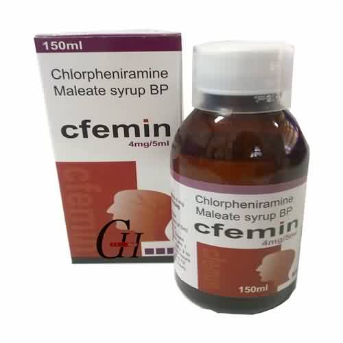 Chlorphenamine Maleato Xarope 4 mg / 150 ml 5ml