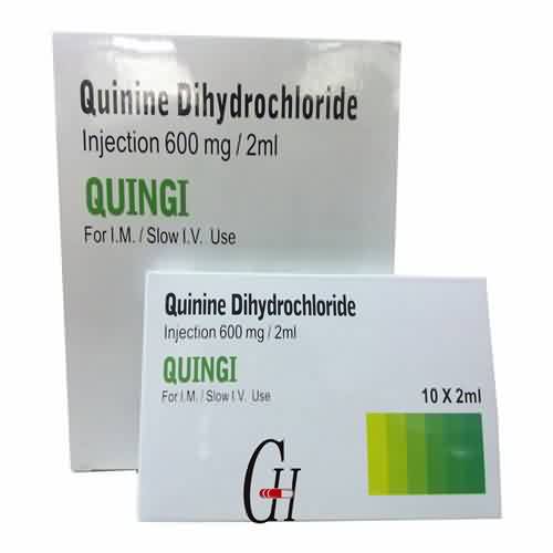 ควินิน dihydrochloride ฉีด 600mg / 2ml