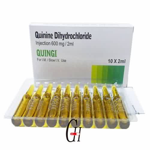 dichlorhydrate de  quinine par  injection 