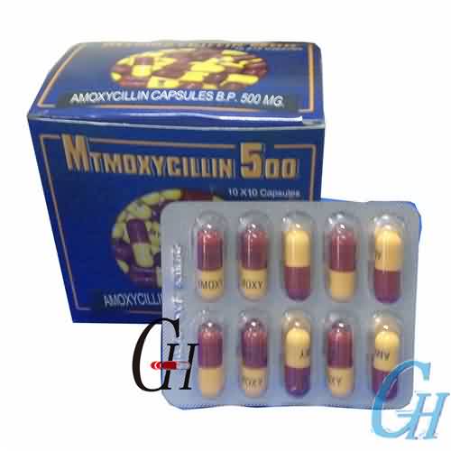 Amoxicillin ຊະນິດແຄບຊູນ 500mg 
