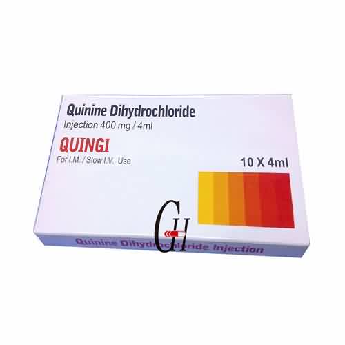 Chinín dihydrochlorid injekcie BP 400 mg / 4 ml