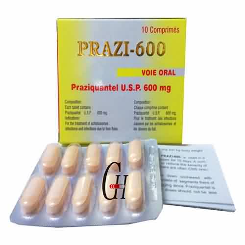 600 mg Praziquantel Tablets USP