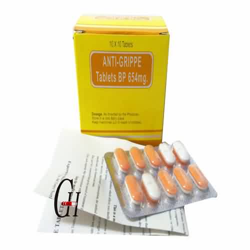 Anti-Grippe Tablets BP 654 mg 