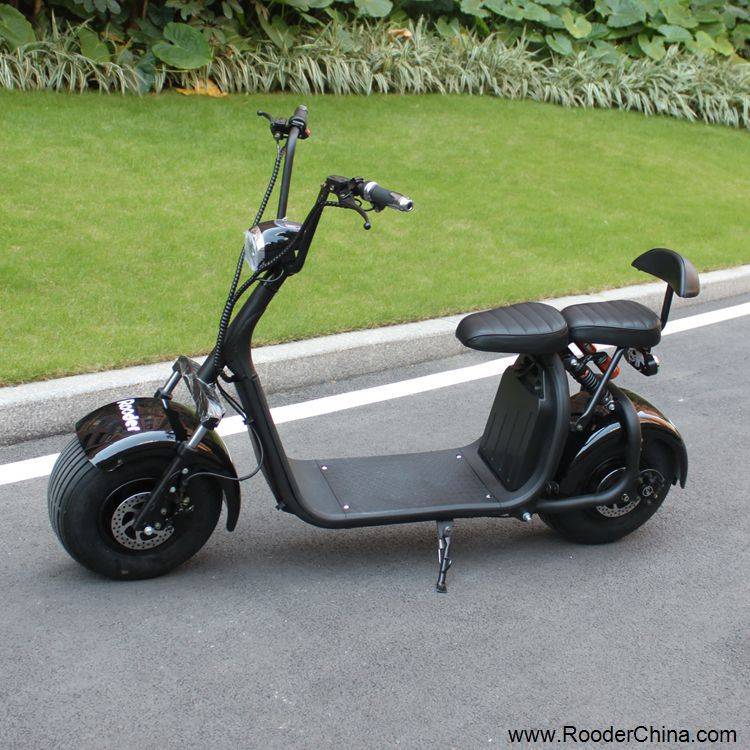 harley electric scooter 1000w r804c with two big motorcycle wheel fat tire 60v removable lithium battery 100 colors from Rooder e-scooter exporter company (7)