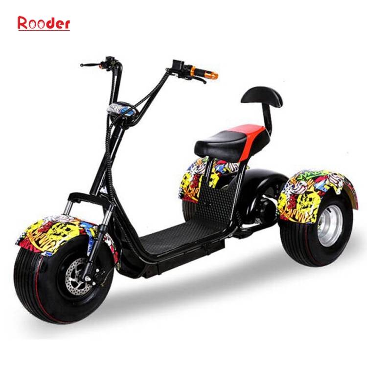 3 wheel electric scooter r804t with fat tire 60v lithium battery 1000w motor customized speed skillful colors black white red green pink yellow orange graffiti (8)