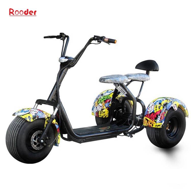 3 wheel electric scooter r804t with fat tire 60v lithium battery 1000w motor customized speed skillful colors black white red green pink yellow orange graffiti (11)