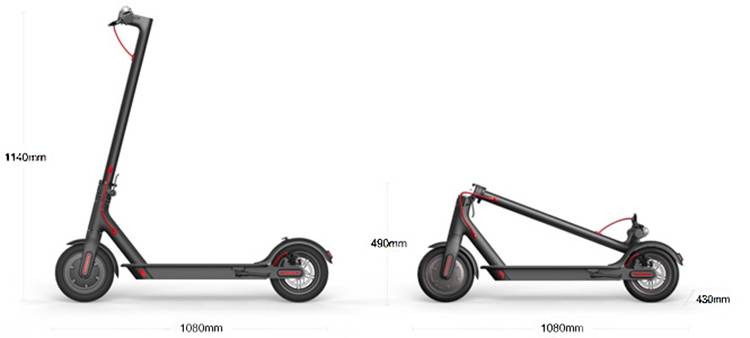 foldable electric mobility scooter r803x with two 8.5 inch wheels lithium battery front rear led light from Rooder foldable electric mobility scooter supplier  (14)