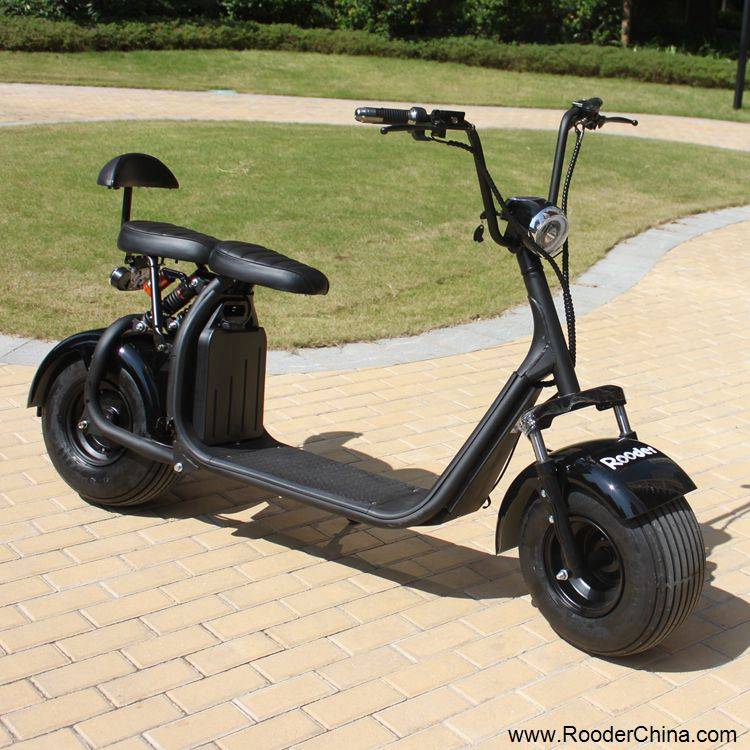 harley electric scooter 1000w r804c with two big motorcycle wheel fat tire 60v removable lithium battery 100 colors from Rooder e-scooter exporter company (4)