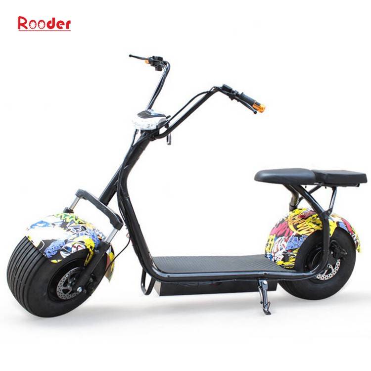 citycoco harley electric scooter r804 with CE 1000w 60v lithium battery and 2 big wheel fat tire for adult from China cheap city coco harley electric motorcycle bike Rooder factory (17)
