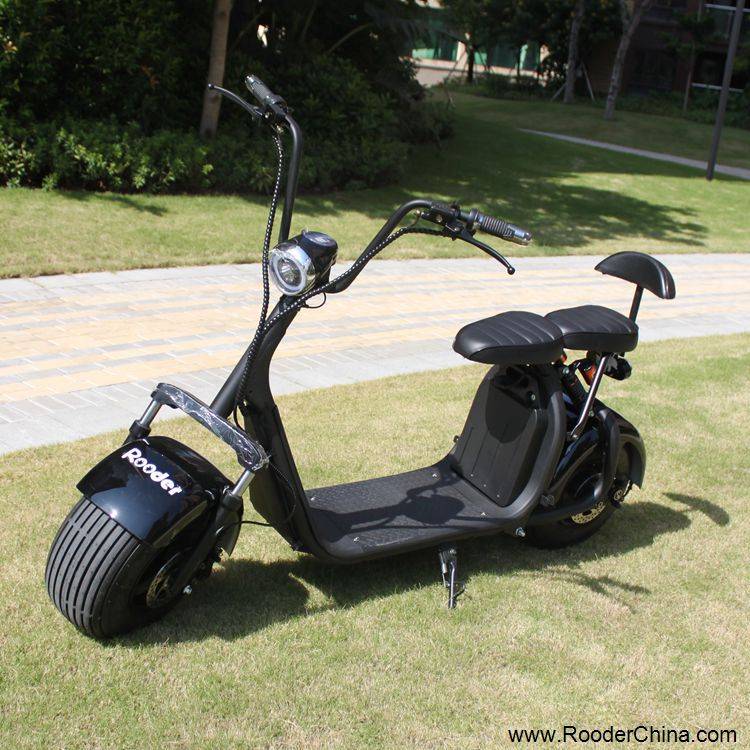 harley electric scooter 1000w r804c with two big motorcycle wheel fat tire 60v removable lithium battery 100 colors from Rooder e-scooter exporter company (3)