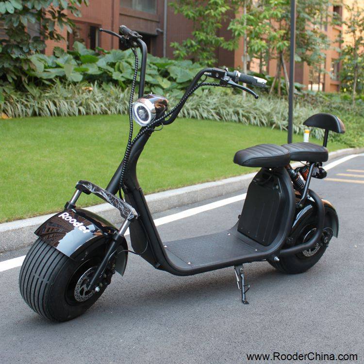 harley electric scooter 1000w r804c with two big motorcycle wheel fat tire 60v removable lithium battery 100 colors from Rooder e-scooter exporter company (9)