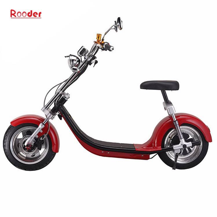 2018 li-ion battery electric scooter r804a whit high quality citycoco harley 1000w motor front rear shock absorption brake light turning light and rearview mirrors (3)