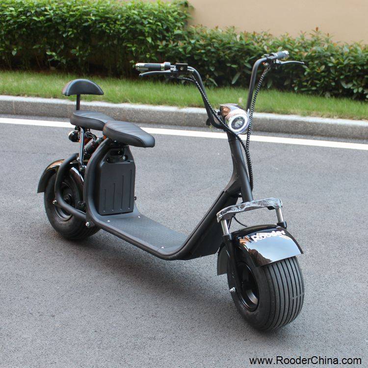 harley electric scooter 1000w r804c with two big motorcycle wheel fat tire 60v removable lithium battery 100 colors from Rooder e-scooter exporter company (8)