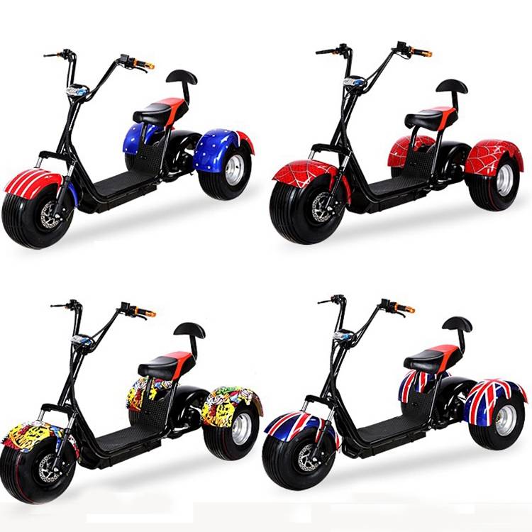 3 wheel electric scooter r804t with fat tire 60v lithium battery 1000w motor customized speed skillful colors black white red green pink yellow orange graffiti (9)