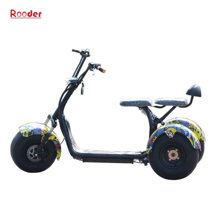 3 wheel electric scooter r804t with fat tire 60v lithium battery 1000w motor customized speed skillful colors black white red green pink yellow orange graffiti (6)