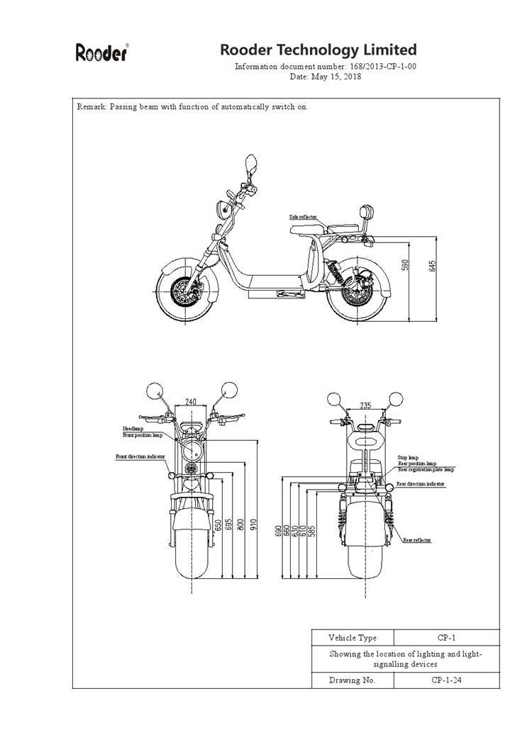 EEC citycoco harley scooter with double removable battery design from ...