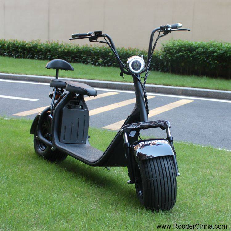 harley electric scooter 1000w r804c with two big motorcycle wheel fat tire 60v removable lithium battery 100 colors from Rooder e-scooter exporter company (12)