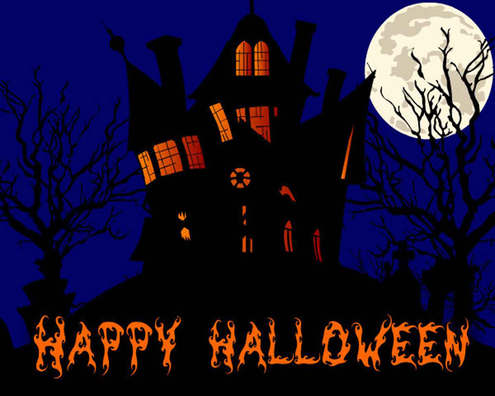 Happy-Halloween-läskigt-hus-bild