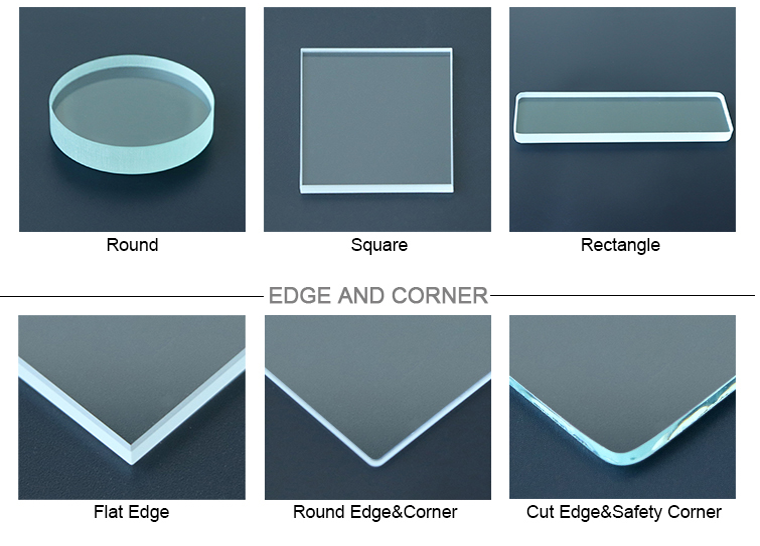 कांच के आकार और किनारे का काम