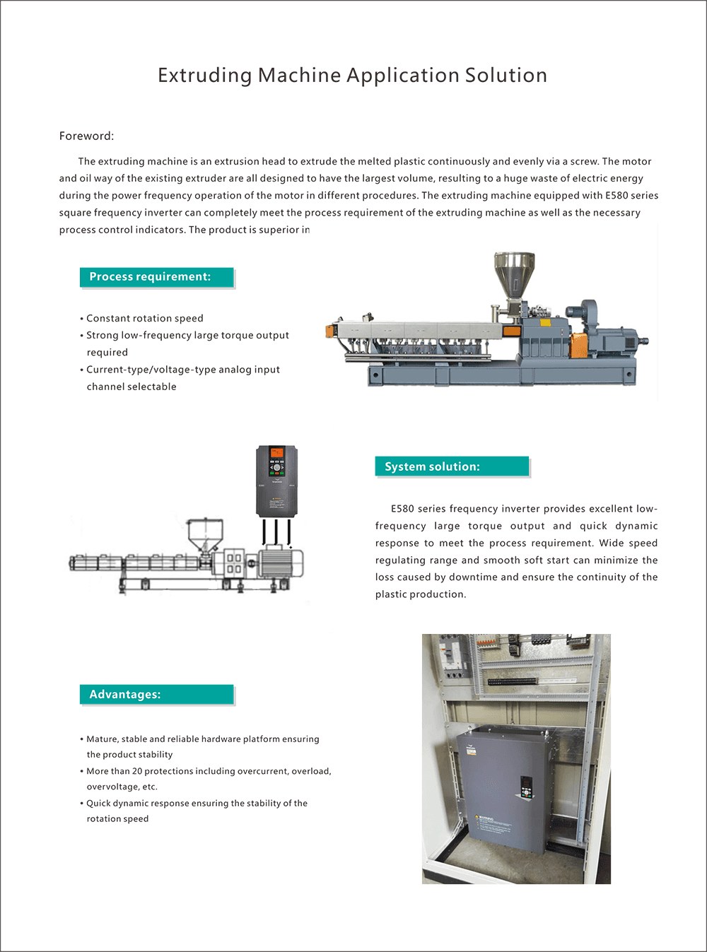 application of extruding machine