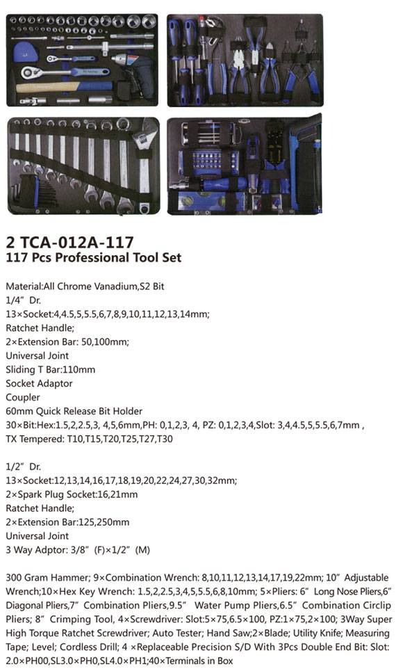 TCA-012A-117 Professional Tool Set-1