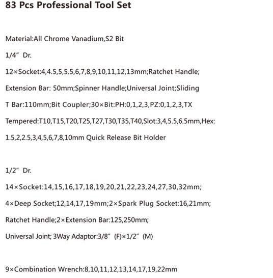 TCA-030A-483 Professional Tool Set-1