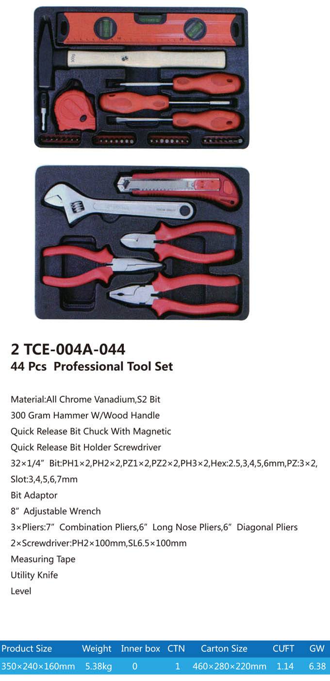 TCE-004A-044 Iron tool case with Professional tool set-1