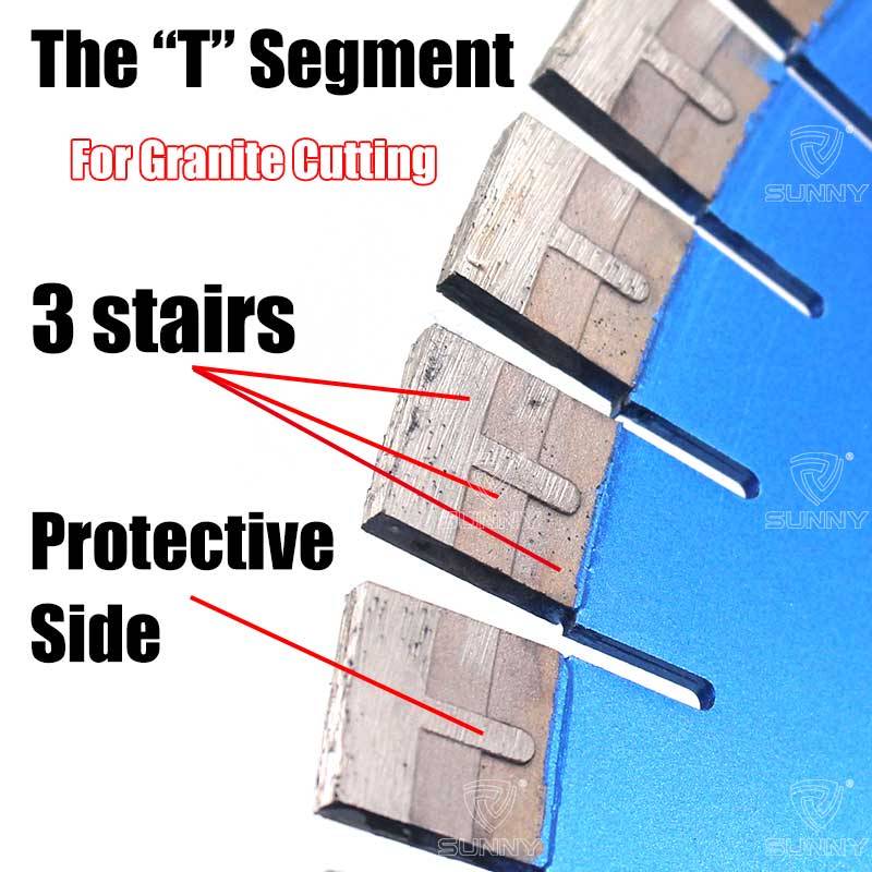 Short T shape diamond segments for granite saw blade