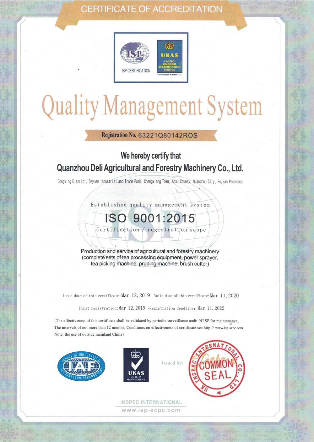 Wit Tea Processing Machine ISO Certification