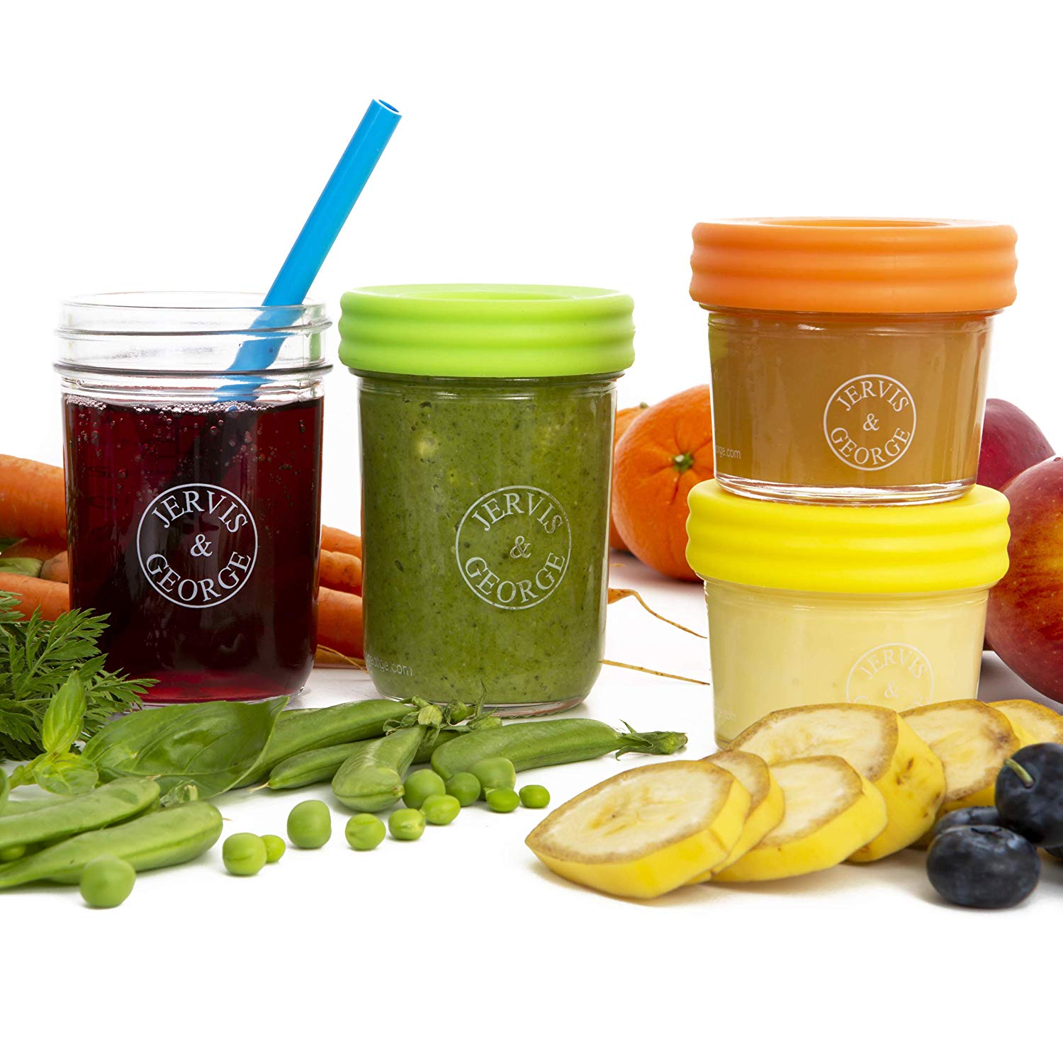 Jervis & George glass baby food jars