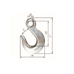 Lacquering Tinplate Straight Snap Hook -<br />
 H-324A-324 U.S. TYPE SLIP HOOK - Thunder